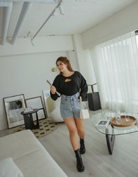 2Way Slit Two-Piece Cropped Top
