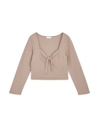 Square Neck Twist Knot Striped Top