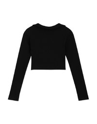 Overlap Lapel Low Cut Pitch Crop Top