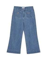 Vintage Gold Buckle Line Denim Jeans Pants