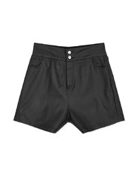 High Waisted Slim Faux Leather Shorts