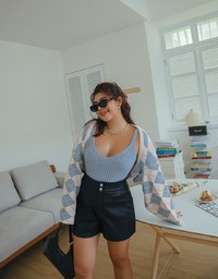 High Waisted Slim Faux Leather Shorts