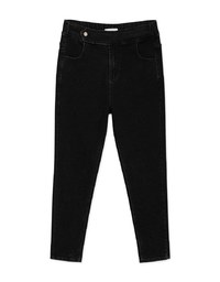 Side Buttoned Skinny FIt Denim Jeans Pants