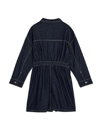 Casual Seamline Slit Denim Jeans Mini Dress