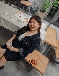 Casual Seamline Slit Denim Jeans Mini Dress