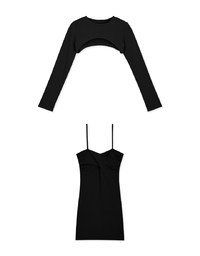 Low Cut Two Piece Bodycon Mini Dress