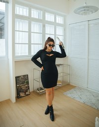 Low Cut Two Piece Bodycon Mini Dress