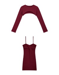 Low Cut Two Piece Bodycon Mini Dress