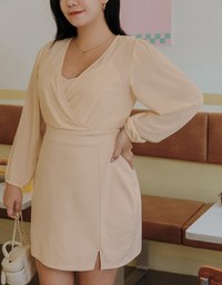 Slit Fake Two-Piece Mini Dress