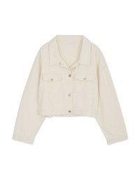 Button-Down Crop Denim Jeans Blazer Jacket