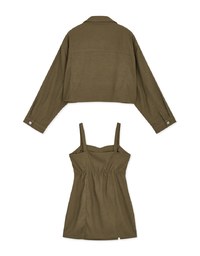 Modern Twist Crop Blouse Shirt + Sweetheart Dress Set Wear