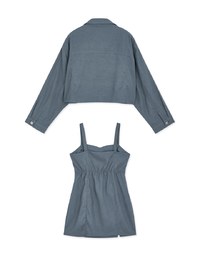 Modern Twist Crop Blouse Shirt + Sweetheart Dress Set Wear
