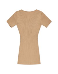 【Mi's Pick】Hollow Wrinkled SideSlit Knit Mini Dress