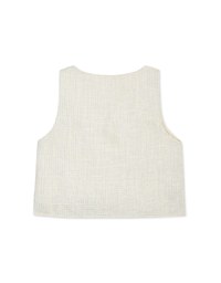 Classic Tweed Pearl Button Tank Top
