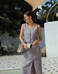 Classic Tweed Pearl Button Tank Top