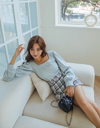 Square-Neck Puff-Sleeve Embossed Top