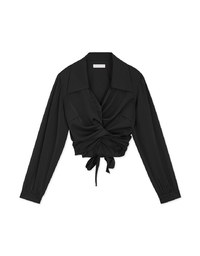 Smart Casual Crossover Tie Lapel Top