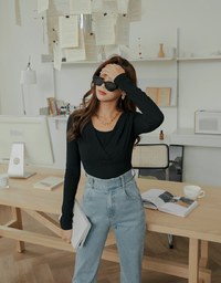 Fake Two Piece Overlap Crop Top