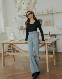 Fake Two Piece Overlap Crop Top