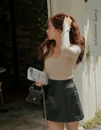 Fake Two Piece Overlap Crop Top