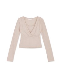 Fake Two Piece Overlap Crop Top