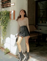 Fake Two Piece Overlap Crop Top