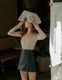 Fake Two Piece Overlap Crop Top