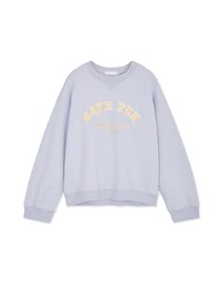 Preppy Embroidered Crewneck Loose Top