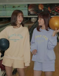 Preppy Embroidered Crewneck Loose Top