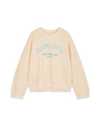 Preppy Embroidered Crewneck Loose Top
