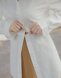 2WAY Buttoned Long Blouse Shirt