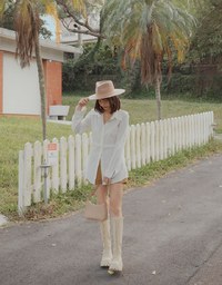 2WAY Buttoned Long Blouse Shirt