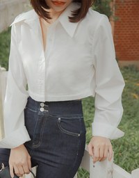 2WAY Buttoned Long Blouse Shirt