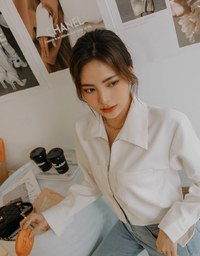 Lapel Double Zipper Crop Top