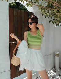 Casual High Waisted Elastic Shorts