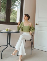 Slim Fit Long Leg Flare Pants