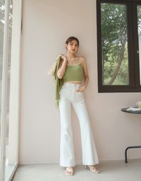 Slim Fit Long Leg Flare Pants