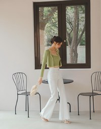 Slim Fit Long Leg Flare Pants