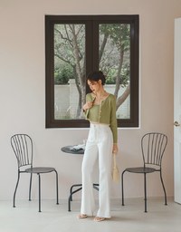 Slim Fit Long Leg Flare Pants