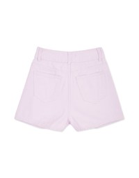 Side Button High Waisted Denim Jeans Shorts