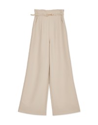 High Waisted Pleated Belted Wide Pants