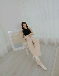 High Waisted Pleated Belted Wide Pants