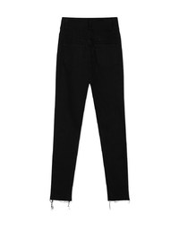 Side Button High Waisted Slim Fit Denim Jeans Pants