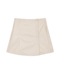 360° High Waisted Buttoned Faux Leather Skorts