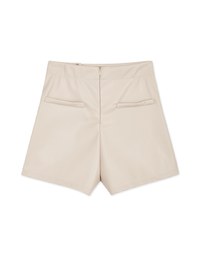 360° High Waisted Buttoned Faux Leather Skorts