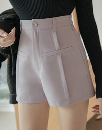 Simple Plain Back Elastic Shorts