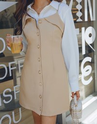 Thin Strap Button Down Mini Dress