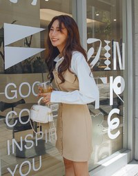 Thin Strap Button Down Mini Dress