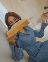 Buttoned Pleated Denim Jeans Shirt Dress