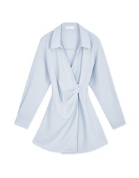 Elegant Side Button Shirt Mini Dress